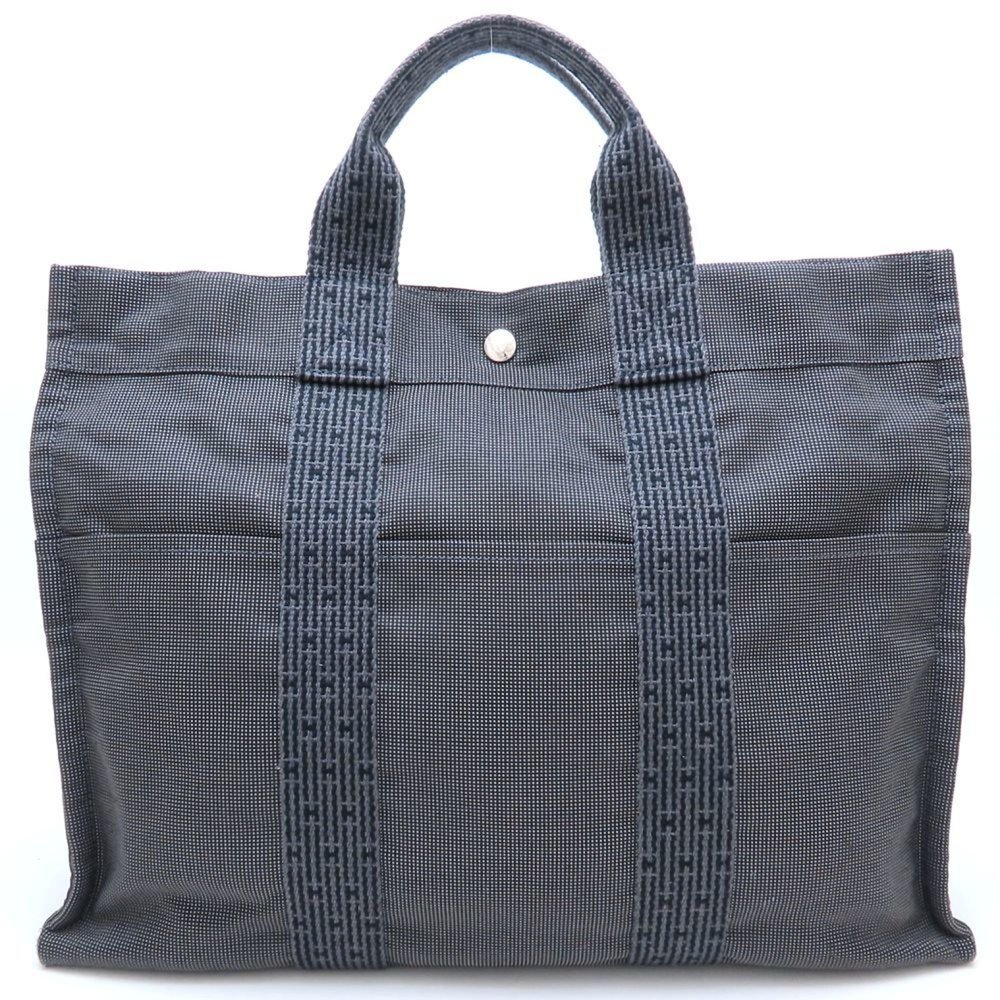 HERMES Air Line Tote MM Handbag in Nylon Canvas, Gray, Women's, 352674 - Picture 10 of 10